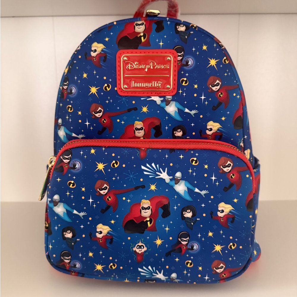 💥 Disney Parks Loungefly “The Incredibles All-Over Print” Mini Backpack 💥